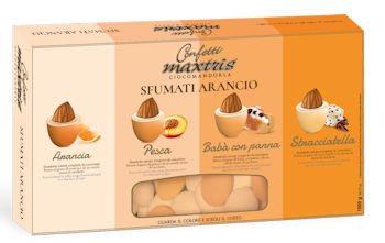 CONFETTI MAXTRIS CIOCOMANDORLA SFUMATI 1KG. ARANCIO 2 TONALITA' MANDORLA RICOPER