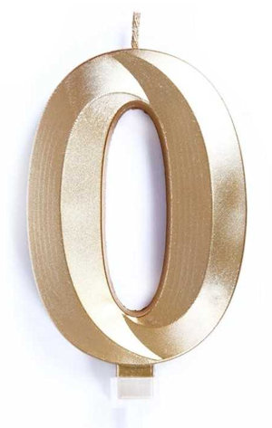 CANDELINA CERA 3D CM.10 ORO CHROME NUMERO 0
