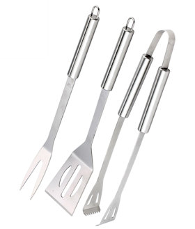 BARBECUE SOLO SET 3PZ UTENSILI IN ACCIAIO CM.35 KASAVIVA