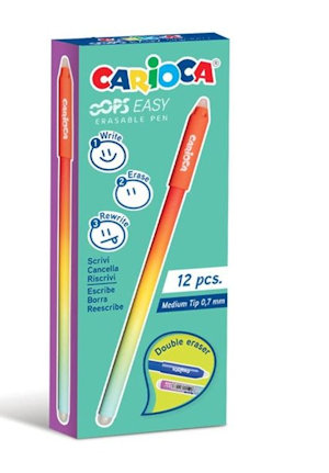 PENNA CANCELLABILE CARIOCA OOPS EASY REFIL USA E GETTA ROSSA pezzi 12