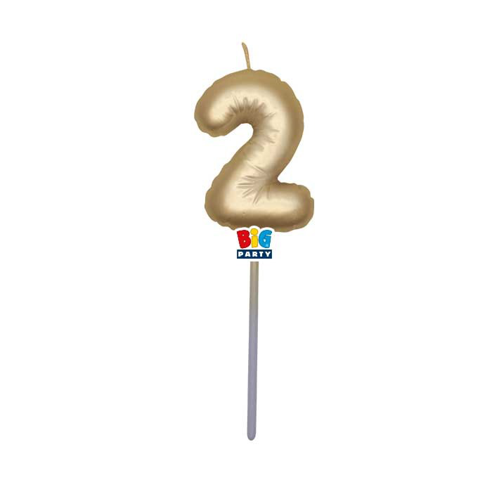 CANDELINA CERA BALLON CM.13 ORO METAL N.2 BIGPARTY