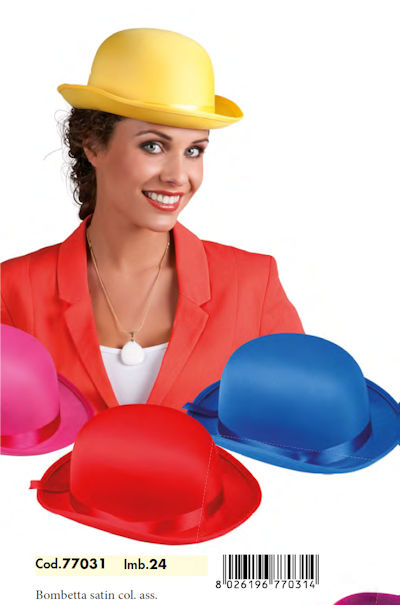 ACCESSORI TESTA CAPPELLO BOMBETTA SATINATO COLOR ASSORTITI