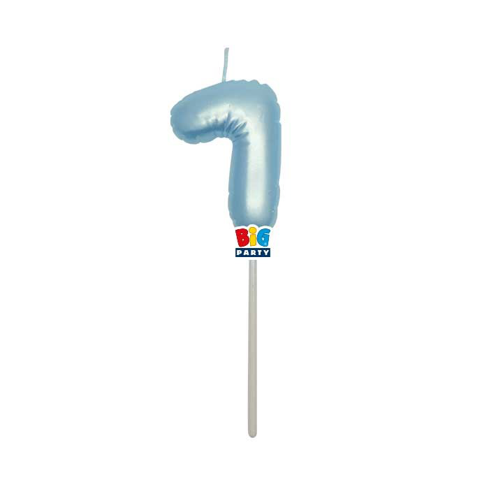 CANDELINA CERA BALLON CM.13 CELESTE PERLA N.7 BIGPARTY