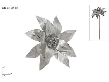 FIORE CON STELO ARGENTO LUCIDO CM.50 DUESSE