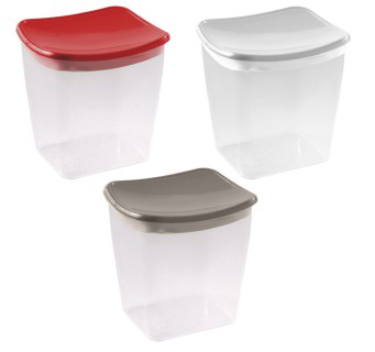 BARATTOLO IN PLASTICA CON TAPPO QUADRATO 1 LITRO KASAVIVA