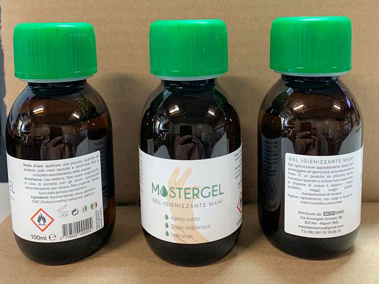 GEL IGIENIZZANTE MANI 100ML. MOSTERGEL CON TAPPO DOSATORE BOTTIGLIETTA MORBIDA
