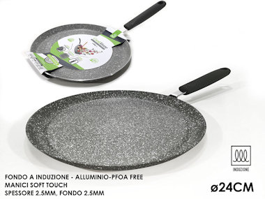 PADELLA CREPIERE FONDO A INDUZIONE ALLUMINIO COOKSTONE CM.24 652411 GENERAL