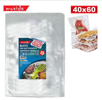 BUSTE SOTTOVUOTO GOFFRATE CONF.25PZ. CM.40x60 MOVIDA
