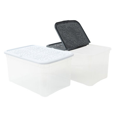 COMBI BOX CON RUOTE ROCOCO' 43 LT. CM.58x39x29 CON COPERCHIO DUO BELLI E FORTI