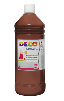 TEMPERA LIQUIDA FLACONE DA 500ML. MARRONE DECO CWR