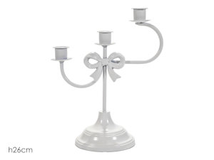 CANDELA SOLO PORTACANDELA CANDELABRO IN METALLO 3 POSTI BIANCO 435404 GENERAL