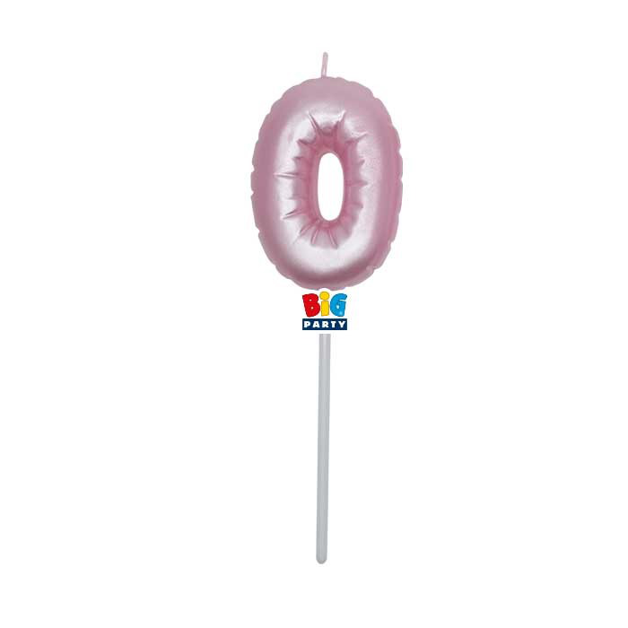 CANDELINA CERA BALLON CM.13 ROSA PERLA N.0 BIGPARTY