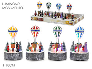 SCENARIO NATALIZIO CON LUCE E MOVIMENTO SU BASE CON MONGOLFIERA CM.H.18 443909