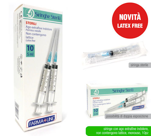 MEDICAZIONE SIRINGHE MONOUSO 5ml CONF. 10PZ. FARMALINE