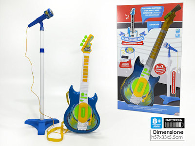 CHITARRA ELETTRONICA MP3 LUCI E SUONI CON MICOROFONO CON ASTA 101553 GENERAL