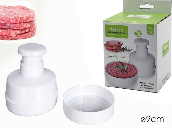 STAMPO PRESSA PER HAMBURGHER CM.9 IN PLASTICA 516808 GENERAL
