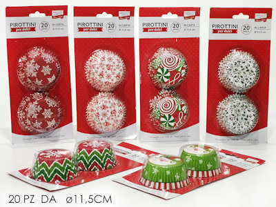 CUCINA DOLCI PIROTTINI DECORO NATALIZI CM.D.11,5 CONF.20PZ. 586967 GENERAL