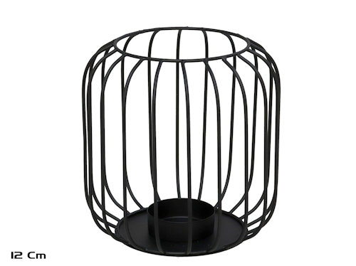 PORTACANDELA VASO IN FERRO NERO CM.H.12,5  GERIMPORT