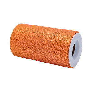 ROTOLO TULLE GLITTER H.CM.12.5 x 25MT. ARANCIO