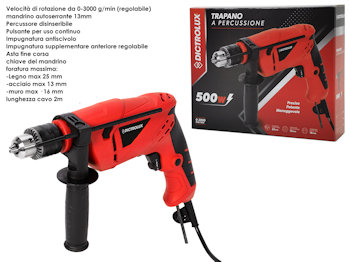 FERRAMENTA UTENSILE ELETTRICO TRAPANO A PERCUSSIONE 500W 885406 DICTROLUX