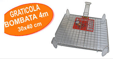 GRATICOLA BOMBATA CON 1 MANICO E PIEDINI CM.30x40