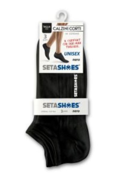 CALZA MINICALZA UNISEX NERA COTONE 38-41 CONF.3 PAIA SETABLU