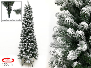 ALBERO CLASSICO INNEVATO SLIM MAIELLA CM.150 RAMI 291 422340 GENERAL