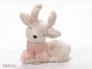 PUPAZZO PELUCHE RENNA ROSA SEDUTA CM.26 441204 GENERAL