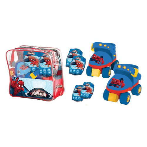 PATTINI 4 RUOTE REGOLABILI 22 AL 29 PERS. M. SPIDERMAN CON PROTEZIO 18390 MONDO