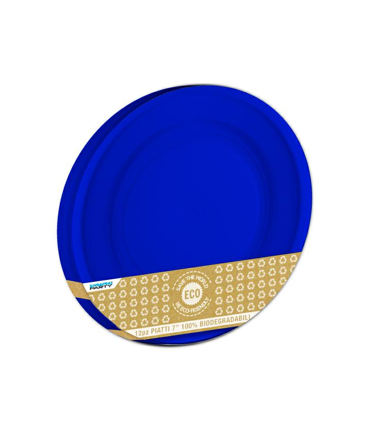 BIO IN CARTA PIATTI CM.18 BLU CONF.12PZ.