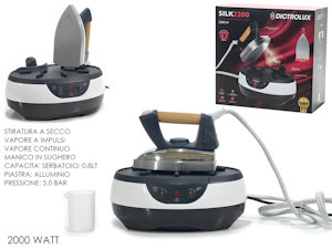 FERRO DA STIRO CON CALDAIA PIASTRA IN ALLUMINIO 2000W. STIRATURA A SECCO 877805