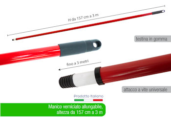 MANICO ALLUNGABILE IN METALLO FINO A MT.3 IRGE