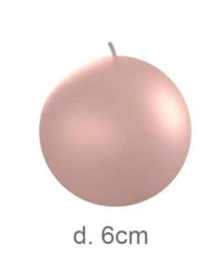 CANDELA CERO SFERA CM.D.6 ROSA ANTICO 00737 SWEEPING PEZZI 6