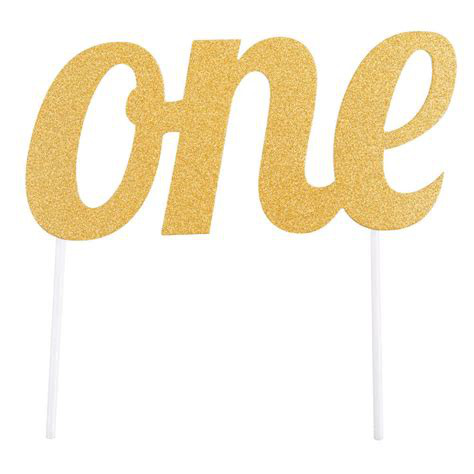 PRIMO COMPLEANNO CAKE TOPPER IN SCRITTA ONE ORO CM.7x15