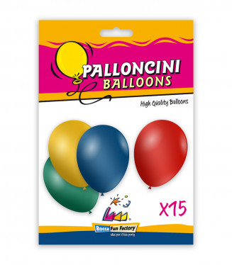 PALLONCINI 10 POLLICI METAL CM.26 CONF.15PZ. ASSORTITI