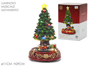 CARILLON AMBIENTE NATALIZIO CON LUCI E MOVIMENTO ALBERO NATALIZIO CM.H.29xD.11