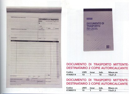 TRASPORTO DDT 2 COPIE 15x21 NIKOFFICE TASK