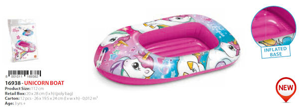 CANOTTINO PERS. F. UNICORNO CM.122 BASE SOFT MONDO 16938