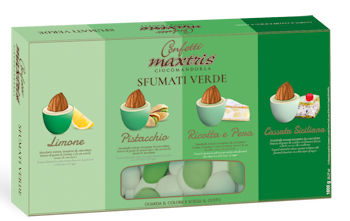CONFETTI MAXTRIS CIOCOMANDORLA SFUMATI 1KG. VERDI 2 TONALITA' MANDORLA RICOPERTA