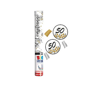 50 ANNI PRESTIGE TUBO SPARA CORIANDOLI CM.30 50205 BIGPARTY