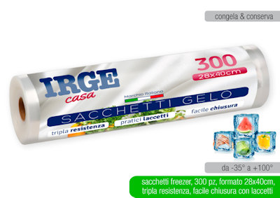 ALIMENTARE sacchetto freezer 28x40 ROTOLO SET.200PZ. IRGE