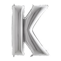 PALLONCINO MYLAR  cm.36 LETTERA ARGENTO K BIGPARTY