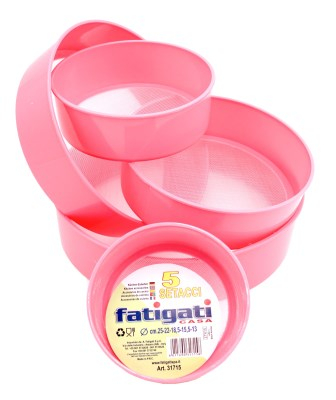 SETACCIO MULTIUSO IN PLASTICA CONF.5PZ. COLOR 5 MISURE DIVERSE IN BLISTER FATIGA