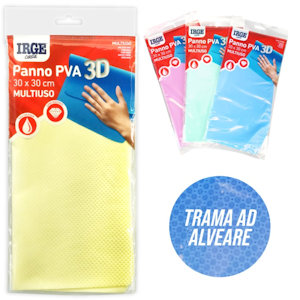 PANNO ASSORBENTE MULTIUSO CM.30x30 PVA 3D COLOR IRGE