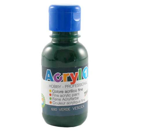 TEMPERA ACRILICA IN FLACONE DA 125ML. VERDE VESCICA PRIMO