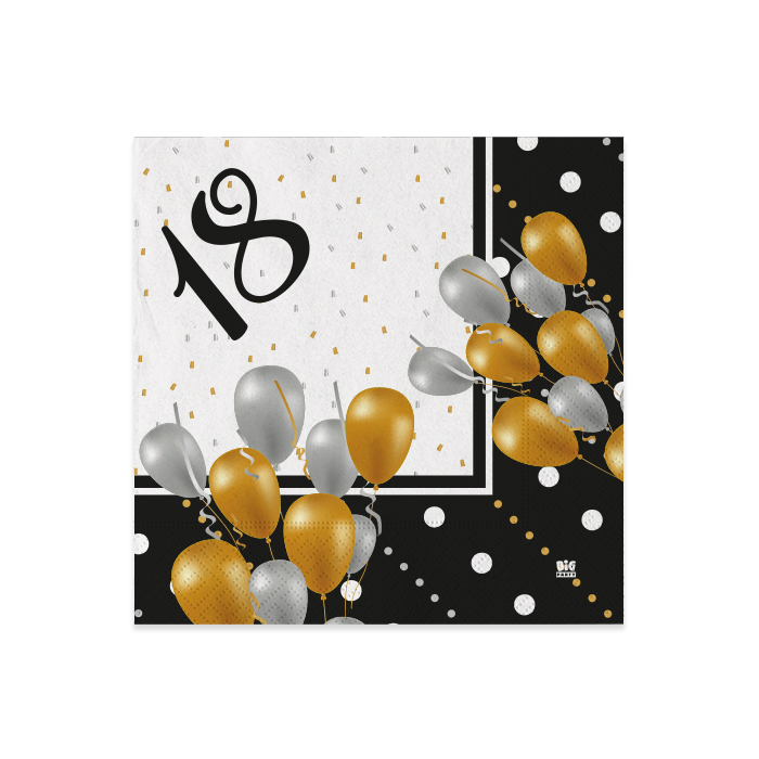 18 ANNI PRESTIGE TOVAGLIOLI CM.25x25 CONF.16PZ. BIGPARTY