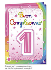BIGLIETTI 1° COMPLEANNO LEI NU.9004 pezzi 6