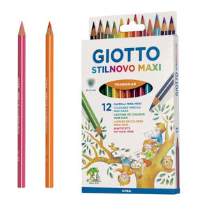 PASTELLI IN LEGNO STILNOVO MAXI DA 12 GIOTTO