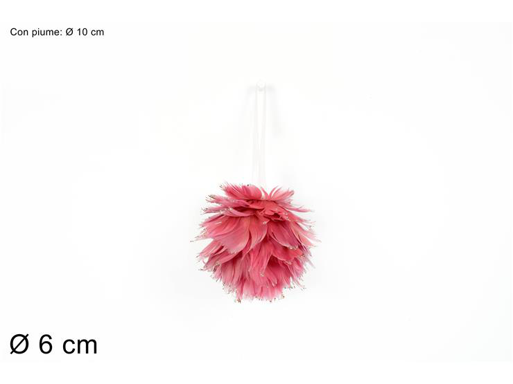 SFERE SINGOLE IN PIUME 6 CM. ROSA DUESSE