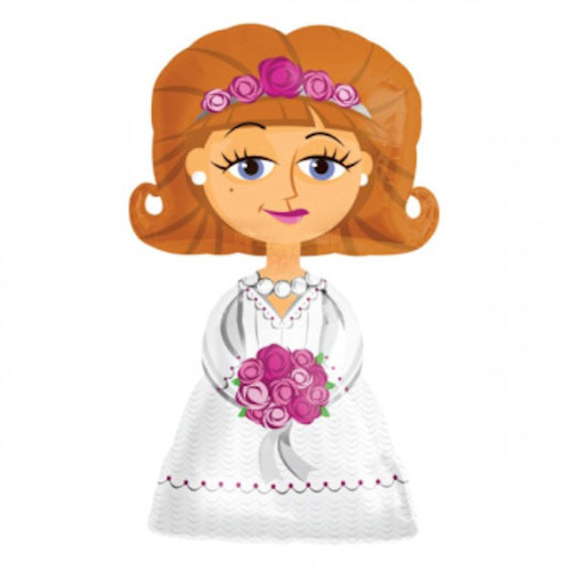 MATRIMONIO PALLONCINO MYLAR SAGOMA SPOSA cm.122x71 26 POLLICI